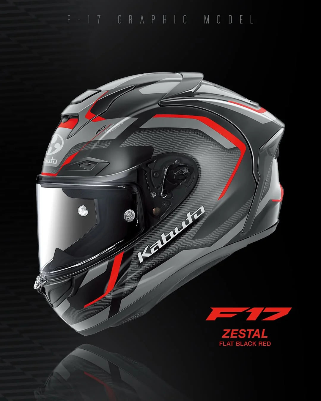 Kabuto F-17 GP Mips - Zestal - Flat Black/Red