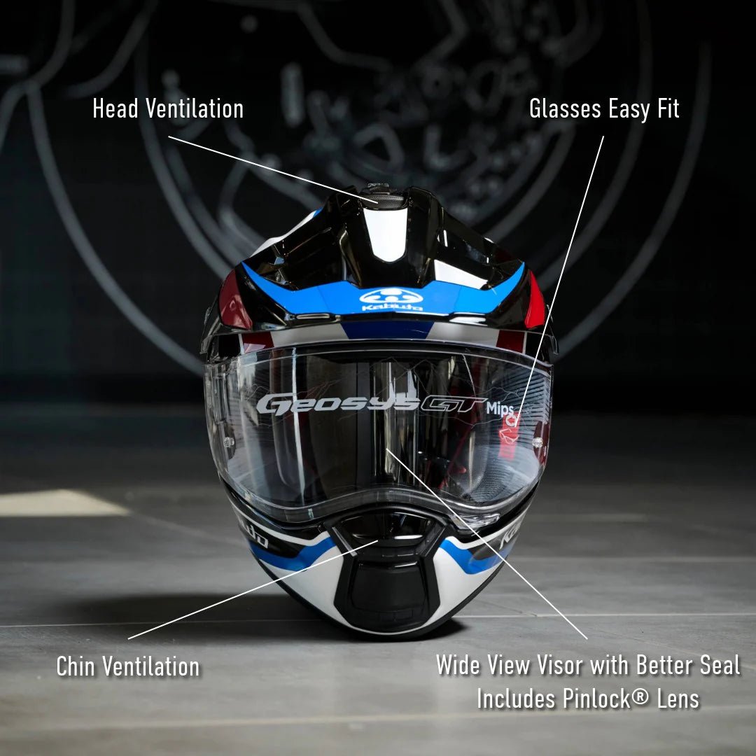 Kabuto Geosys GT Mips BLOCK - White Blue Red - AmericanRBS